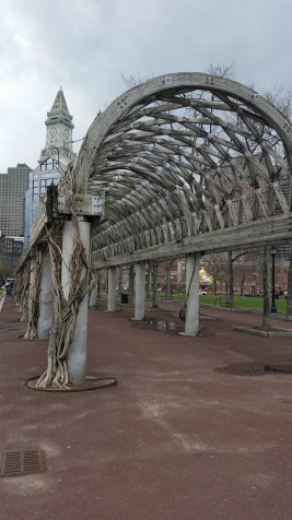 Christopher Columbus Park. The trellis like arches they have make it a stunning spot, even though I was starting to get caught in the rain there.